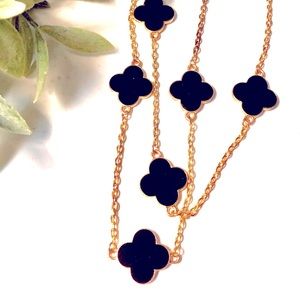 NWT, Fornash Chloe Black Enamel Necklace